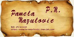 Pamela Mazulović vizit kartica